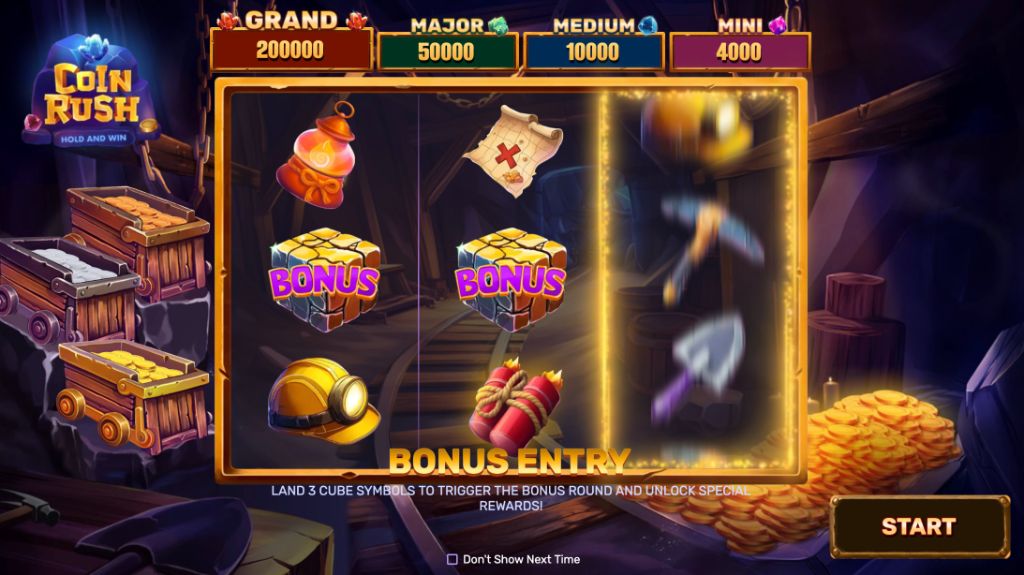 Desktop bonus entry screen with the four jackpot meters